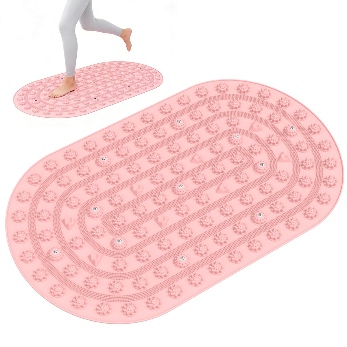 Foot Massage Mat Acupressure Board Large 30*17.7 In (30x17.7" Pink)