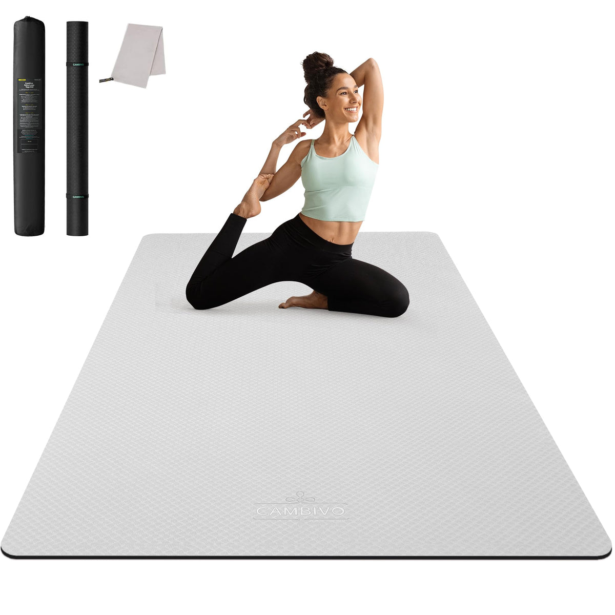 Large Yoga Mat for Men and Women 1 (GRAY / 6mm)