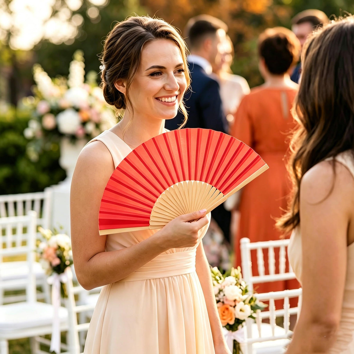 Paper Hand Fans (Red)
