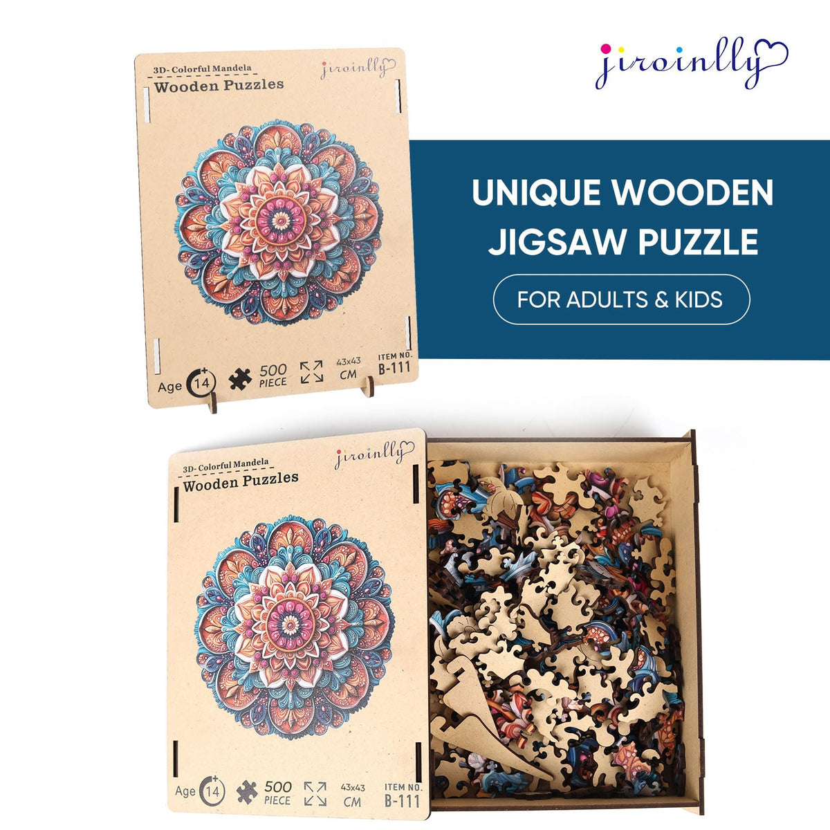 Wooden Puzzle for Adult (200Pcs / 3d-colorful Mandela)