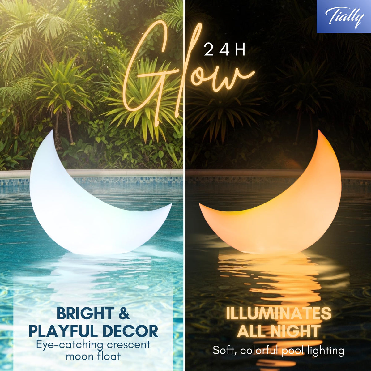 Floating Pool Lights (2 Pack / Half Moon)