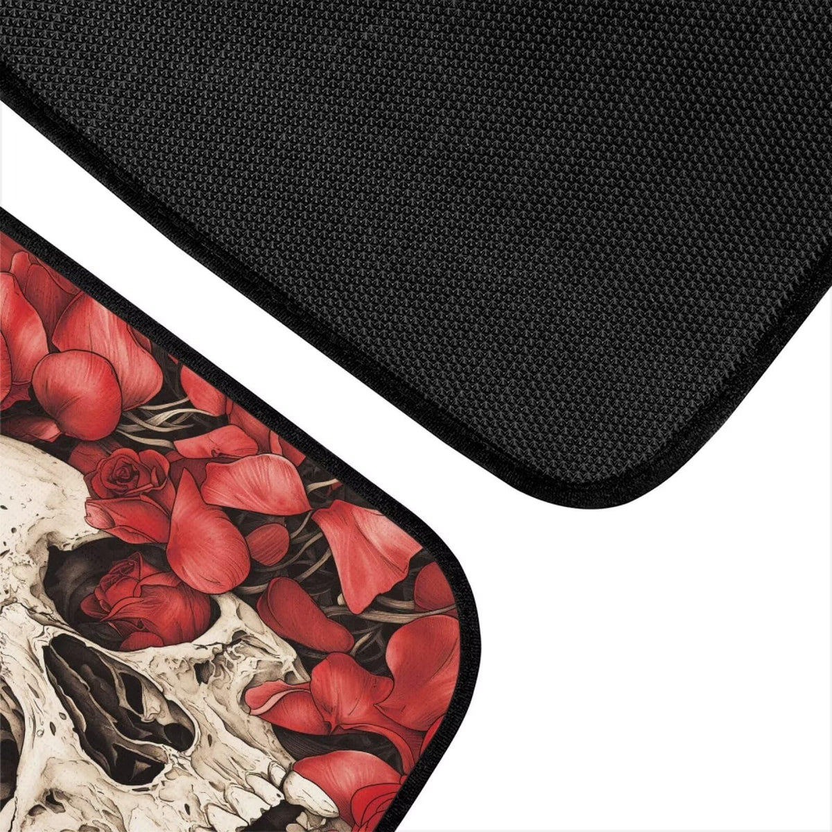 Rose Skull Car Floor Mat Full Set 4 Piece Non Slip Car Carpet Mats Red Auto Floor Mats Front Only Cars Foot Mat Skull Automotive Interior Accessories Universal Most Cars (Rose Skull Red)