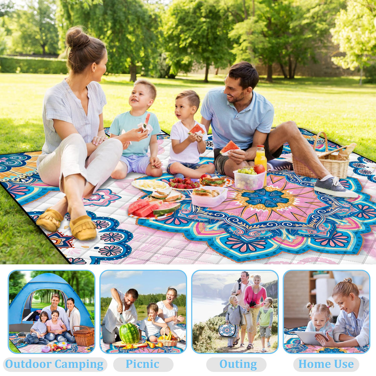 Extra Large Picnic Blanket Waterproof (Purple)