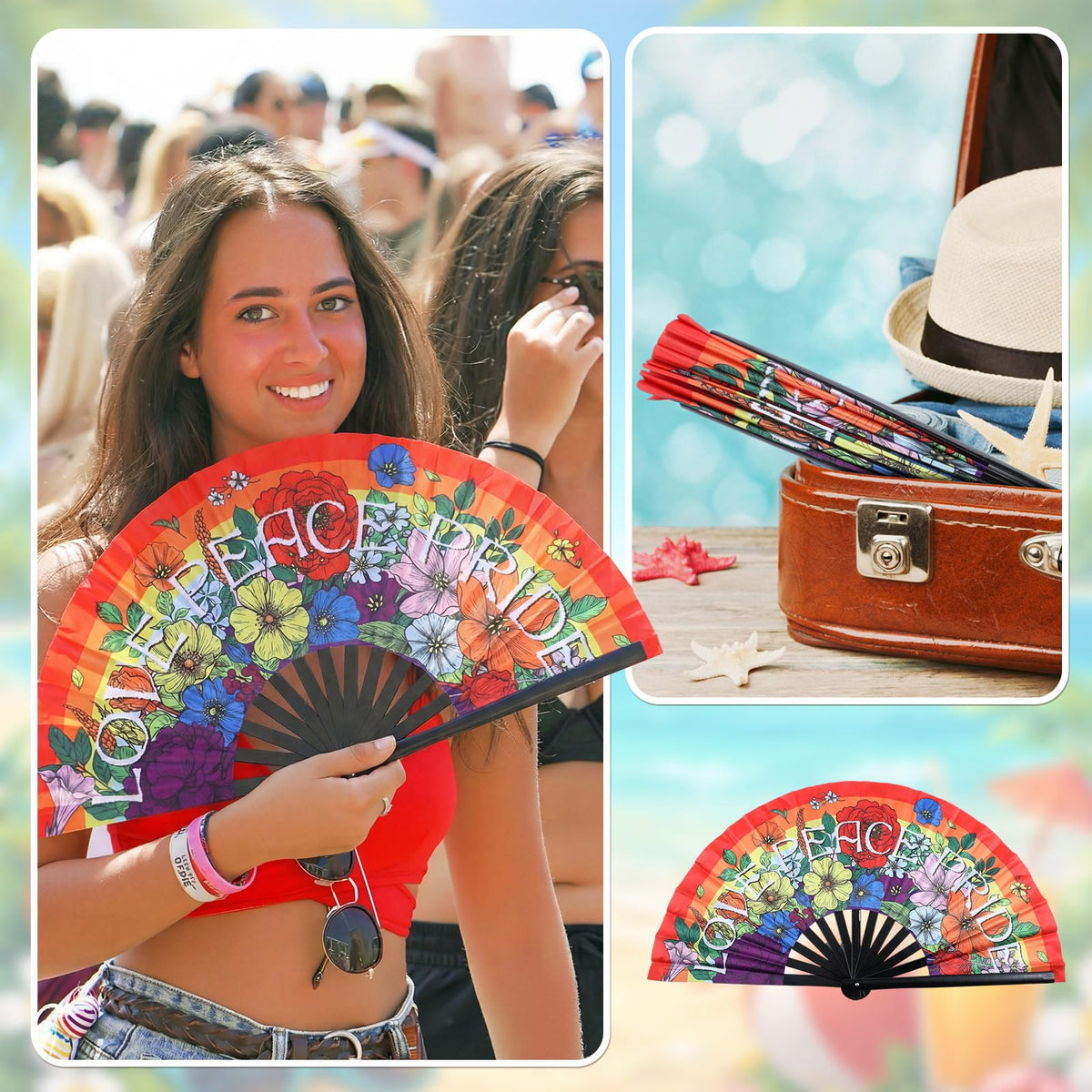 Rainbow Pride Hand Fan (Rainbow)