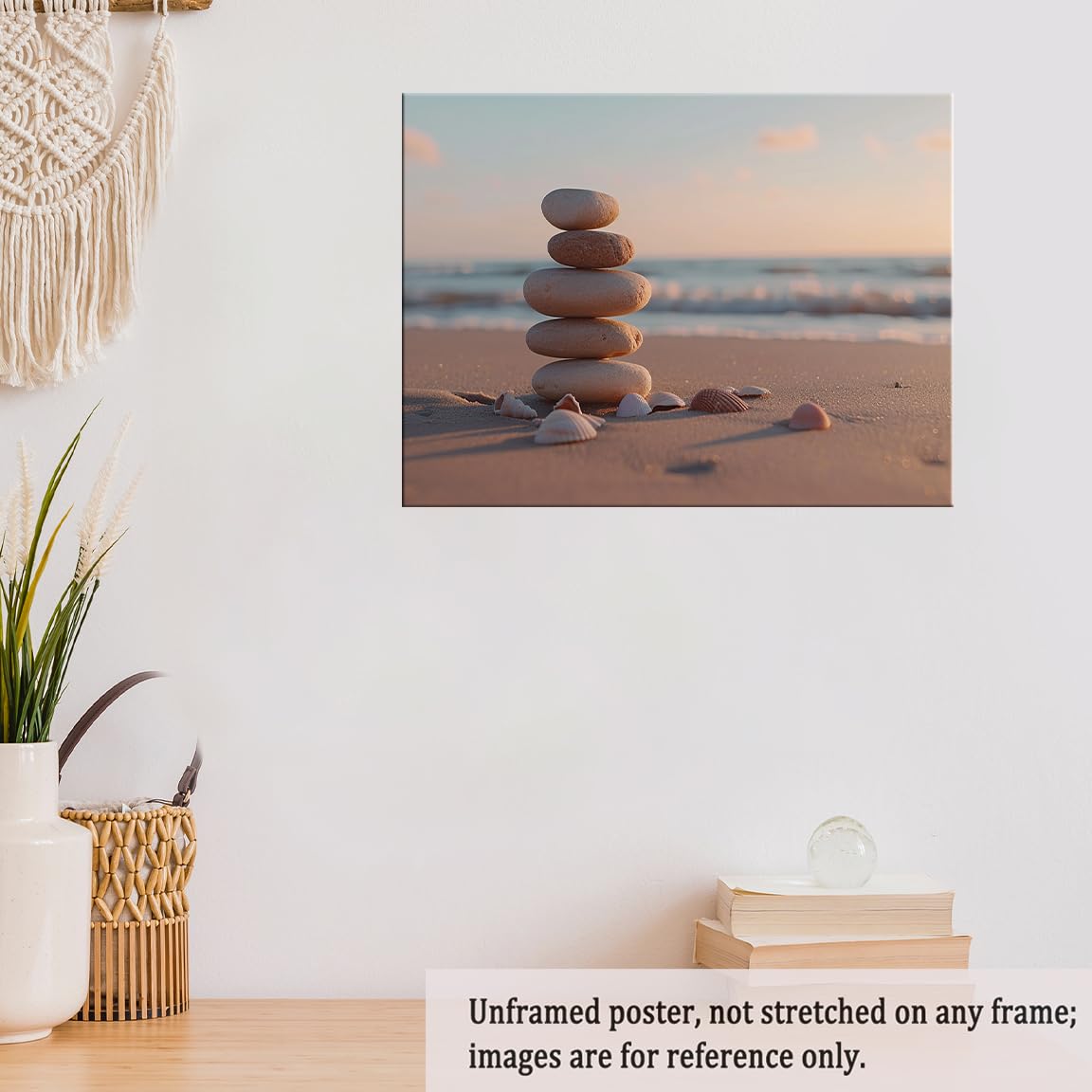 Zen Beach Stones and Shells Wall Art (Unframed-5 / 12"L x 16"W)