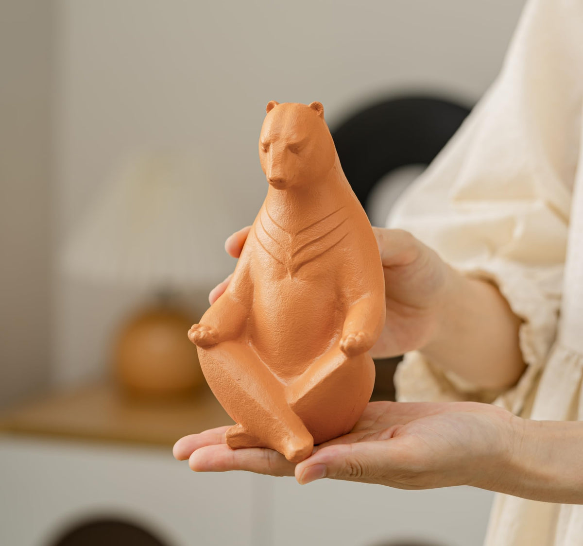 Yoga Meditation Bear Statue (Yellow a)