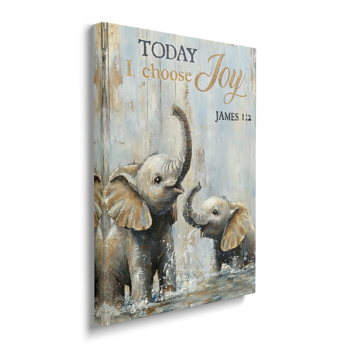 Elephant Canvas Wall Art Inspirational Quotes Print Framed ArtWork 20"x24" (Two Elephants / 24"L x 20"W)
