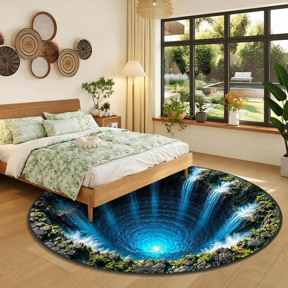 Waterfall Illusion Round Rug 6ft (48 / 6' (Round))