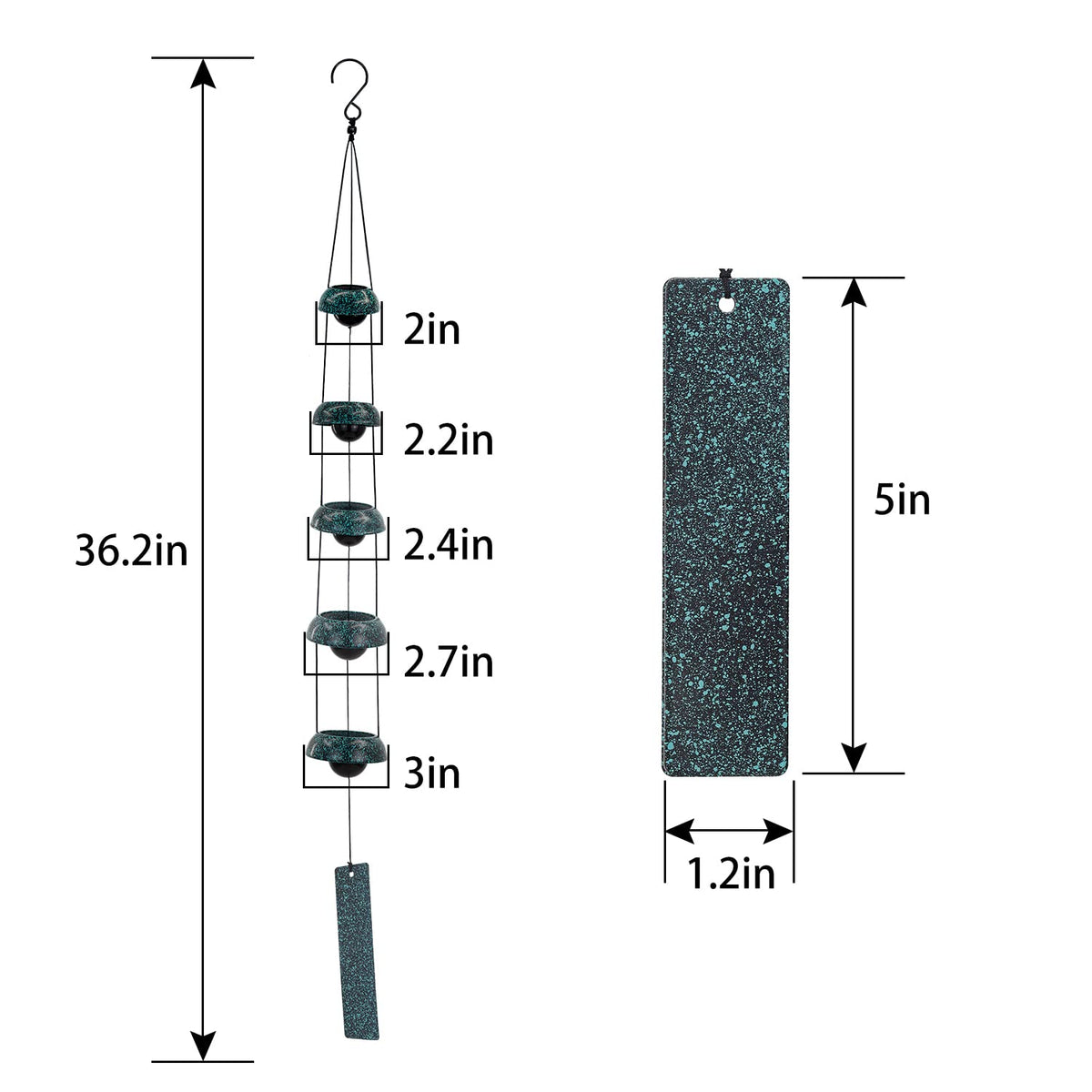 Bell Wind Chimes (5 Atrovirens Bell)