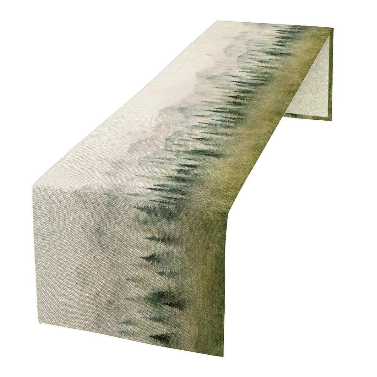 Watercolor Forest Table Runner (13x90inch / Forest-1)