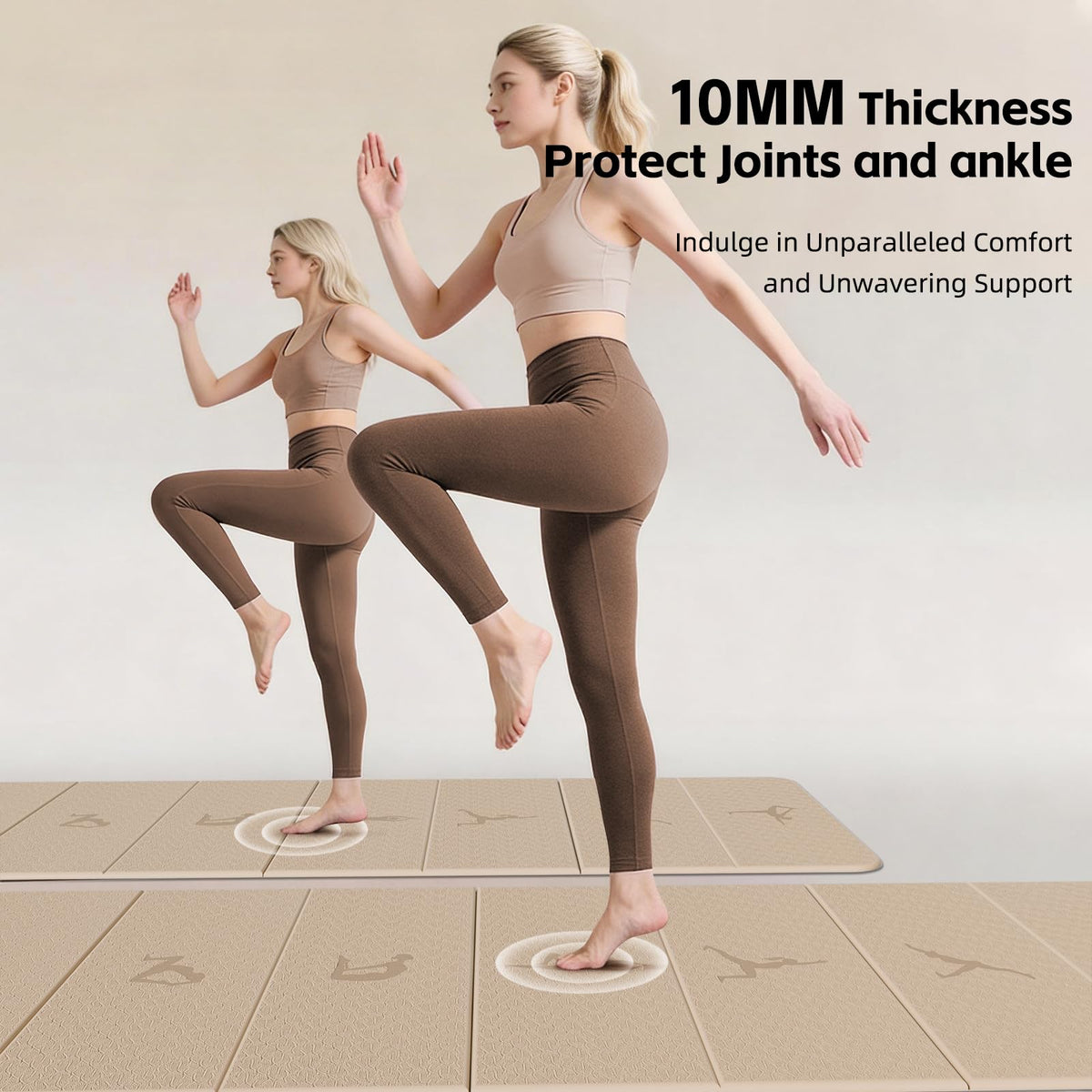 Foldable Yoga Mat (Beige)