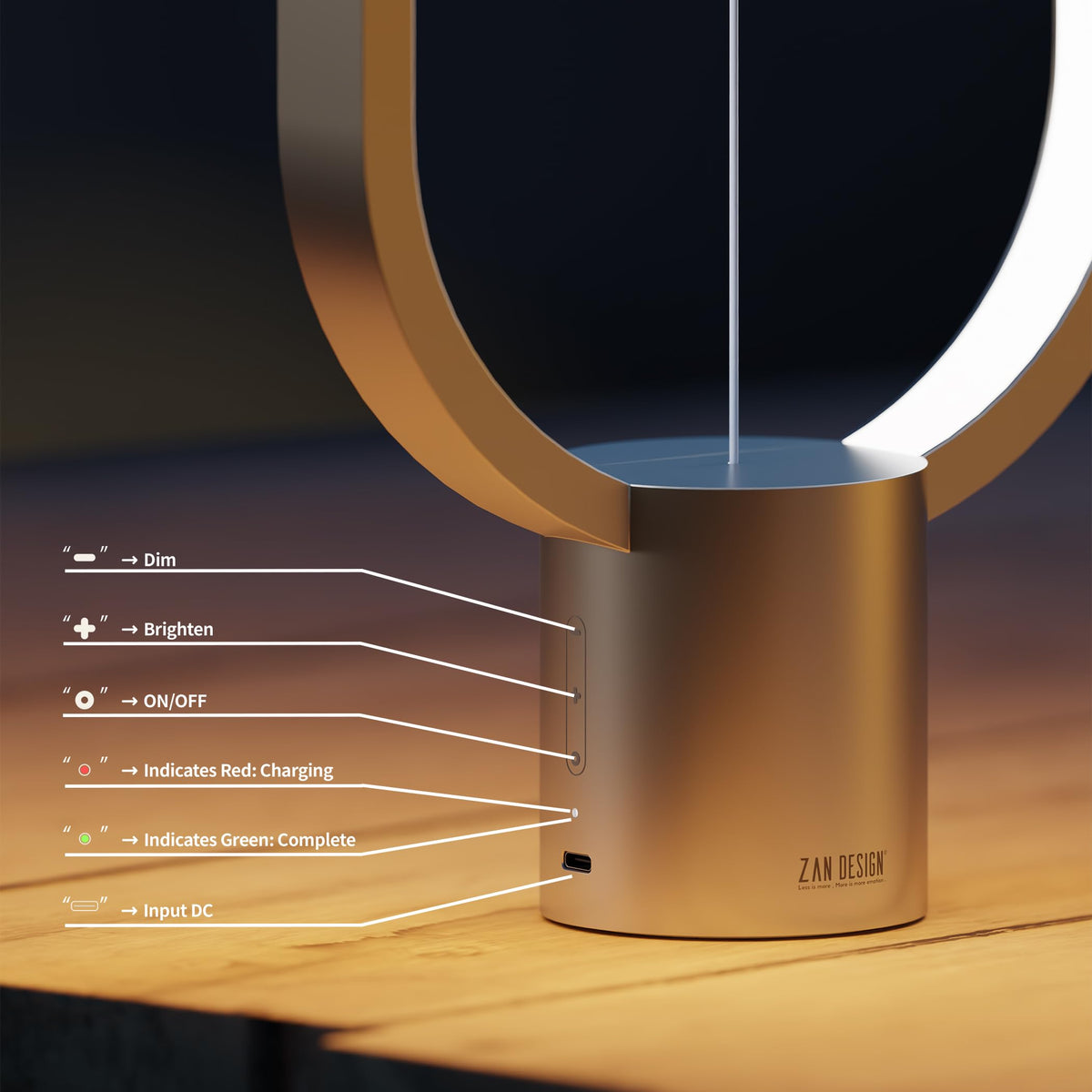 Table Lamp for Bedroom (Silver-15.7")