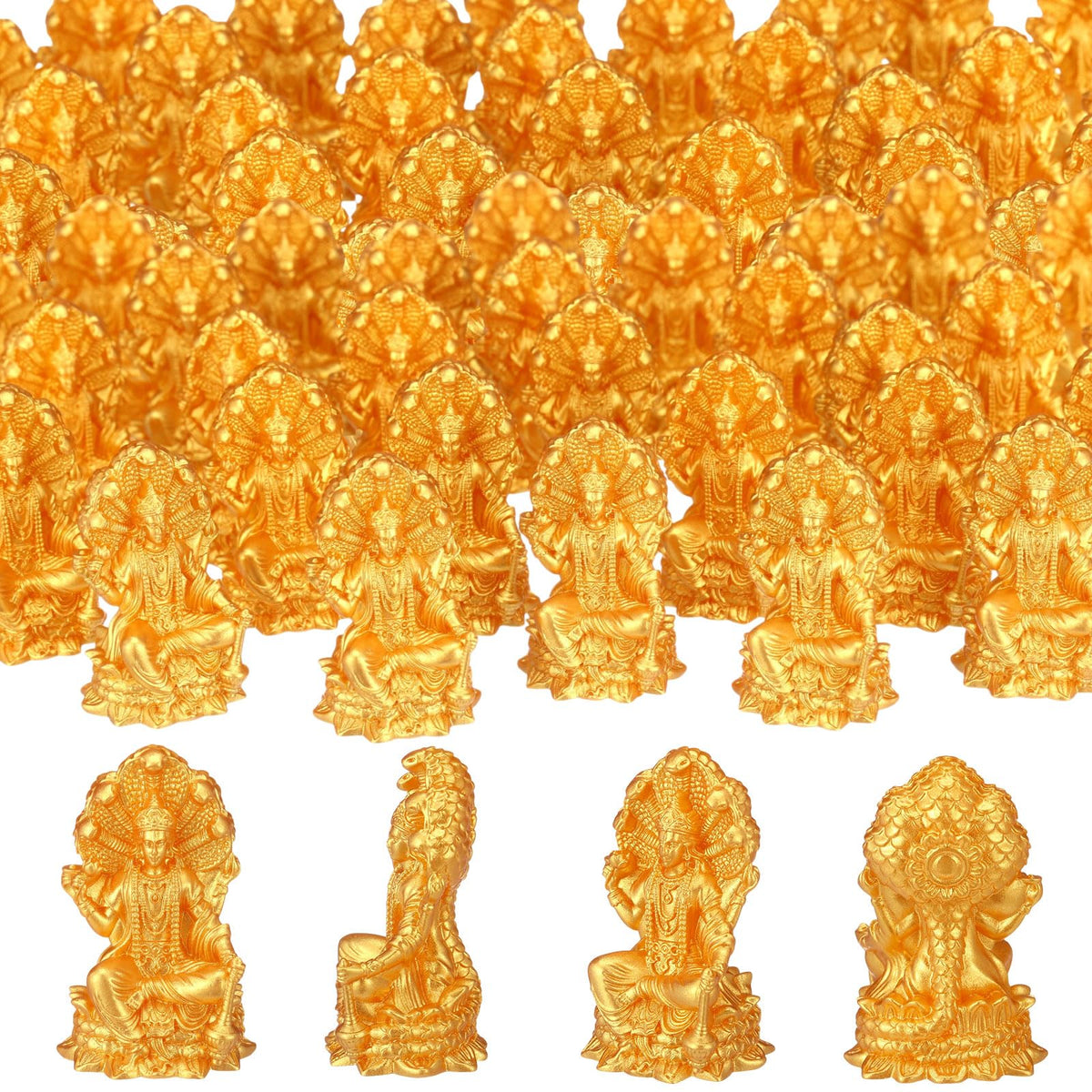 30 Pcs Mini Gold Vishnu Figurines Bulk (Vishnu)