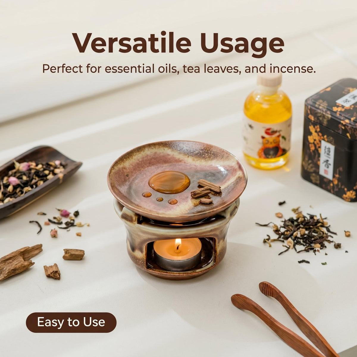 Ceramic Herbal Burner Set (Terracotta)