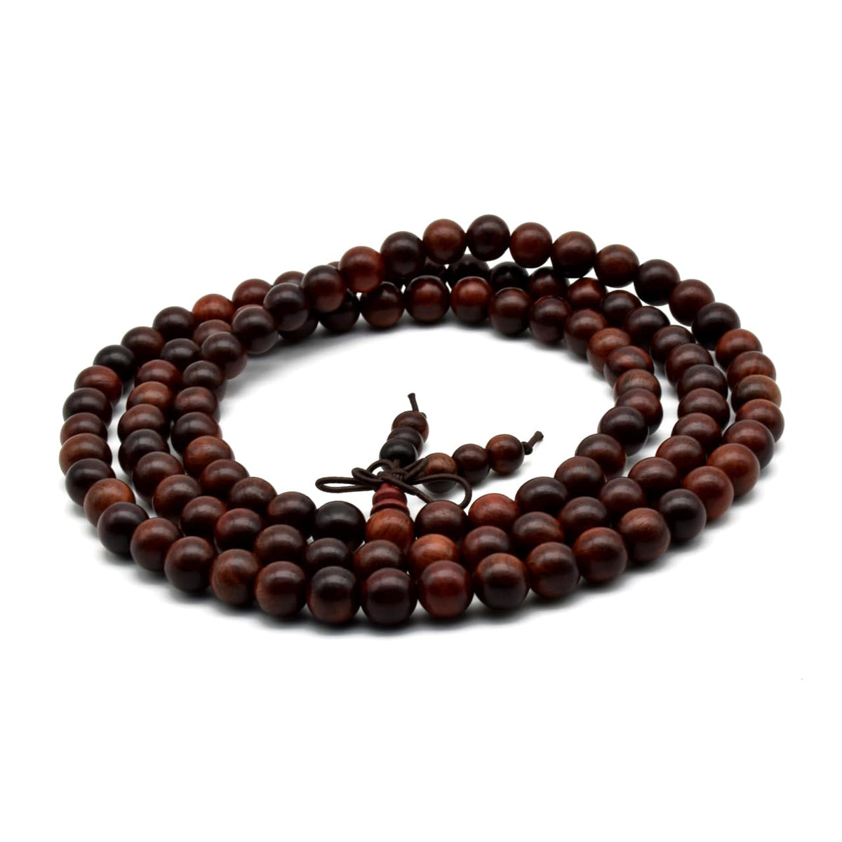 Unisex Natural Rosewood Prayer Beads Buddha Buddhist Prayer Meditation Mala Necklace Bracelet (8mm 108 beads)