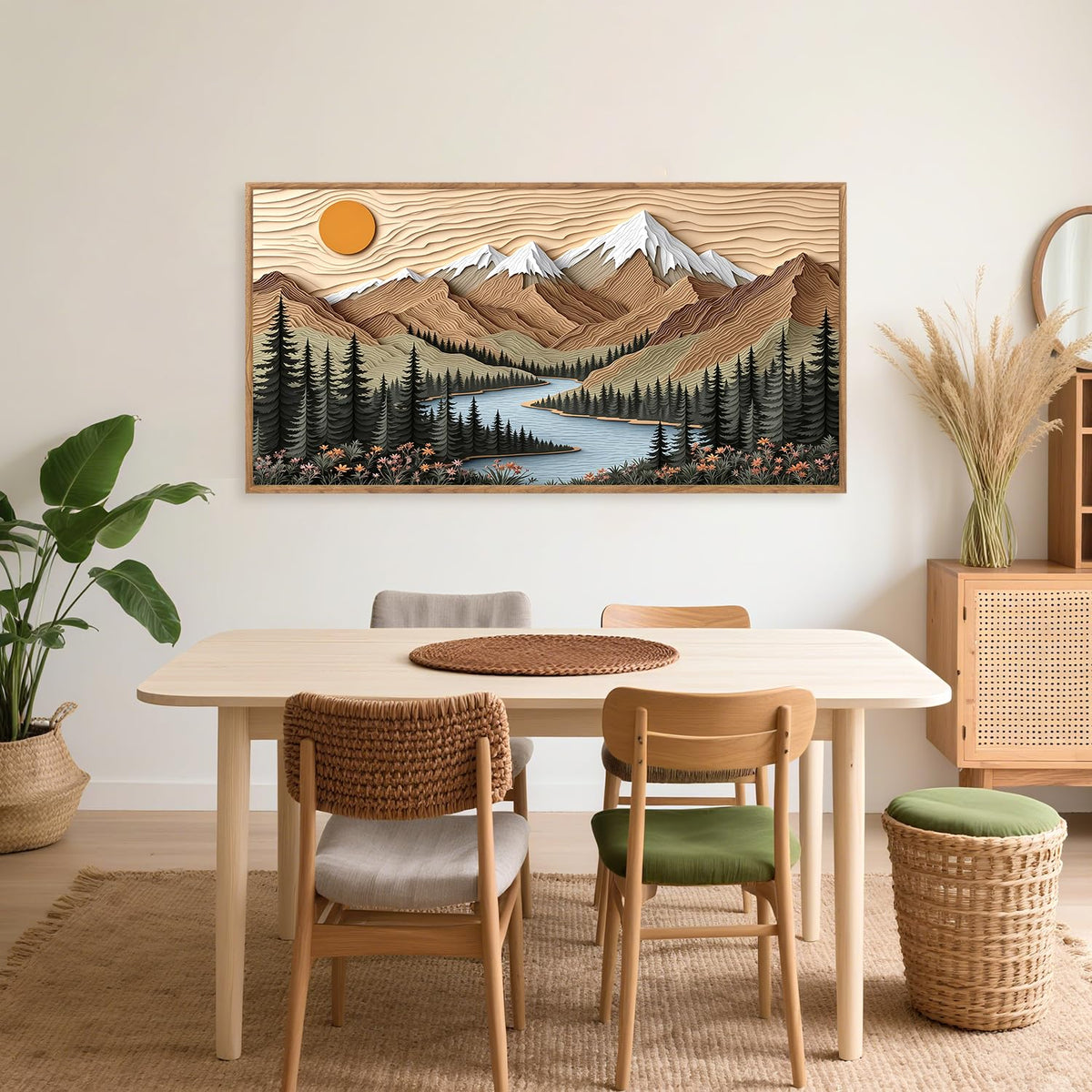 Mountain Framed Wall Art (Mountain B / 40"L x 20"W)