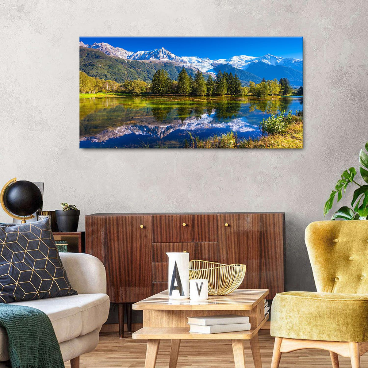 Colorado Mountain Wall Art Rocky Mountain National Park Poster Poster Green Forest Landscape Canvas Picture Nature Pine Tree Lake Reflection Painting Artwork Living Room Office Home Decorations 24x48" (48"L x 24"W / Mountain Forest)