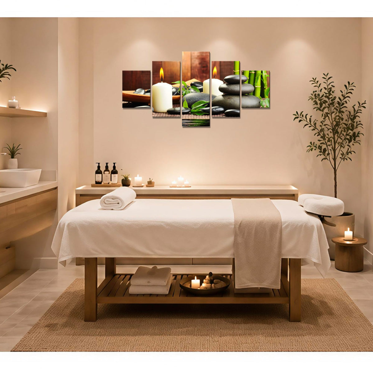 Spa Wall Art Zen Pictures Wall Decor Relaxing Art Print (60Lx 32W-13)