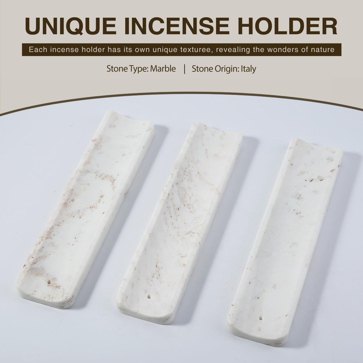 Marble Incense Holder (White&gold)