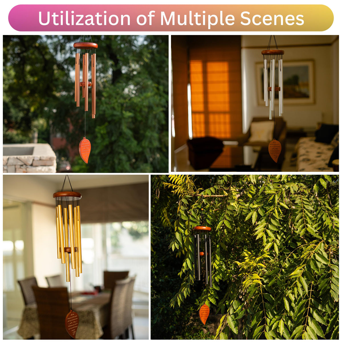 Best Memorial Wind Chimes for Outside (Rose Gold)