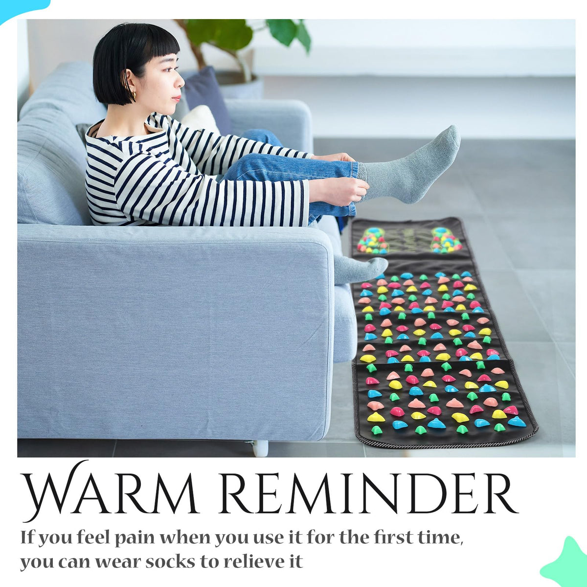 Foot Acupressure Mat Walk Stone Road (55.12 x 13.78 Inch)