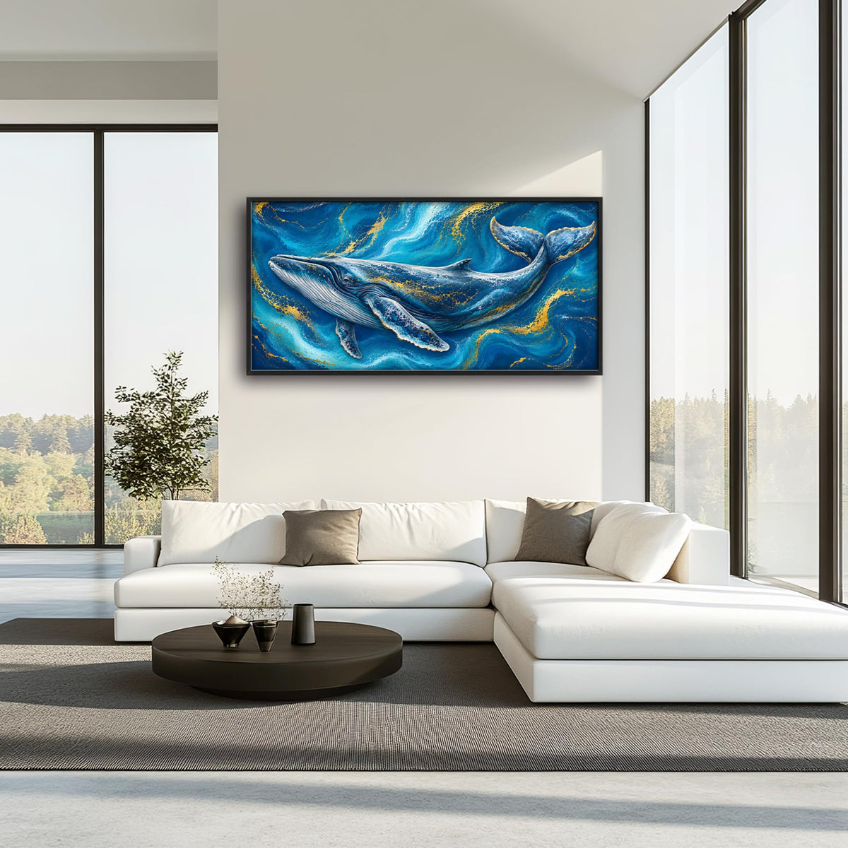 Humpback Whale Large Wall Art (whale / 60"L x 30"W)