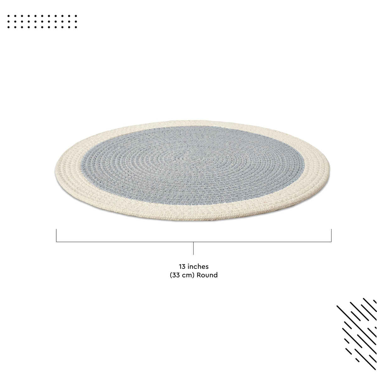 Dining Placemats (Light Grey & Off White / 13" (Set of 4))