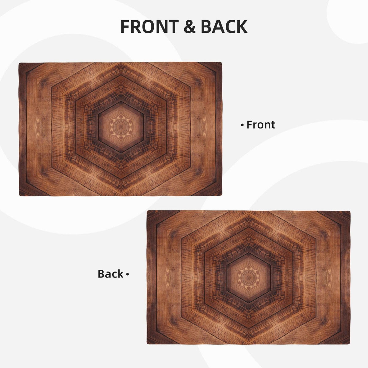 Placemats Mandala Wood Grain Place Mat Set of 4 Pieces Heat (4PCS / Mandala Wood Grain)