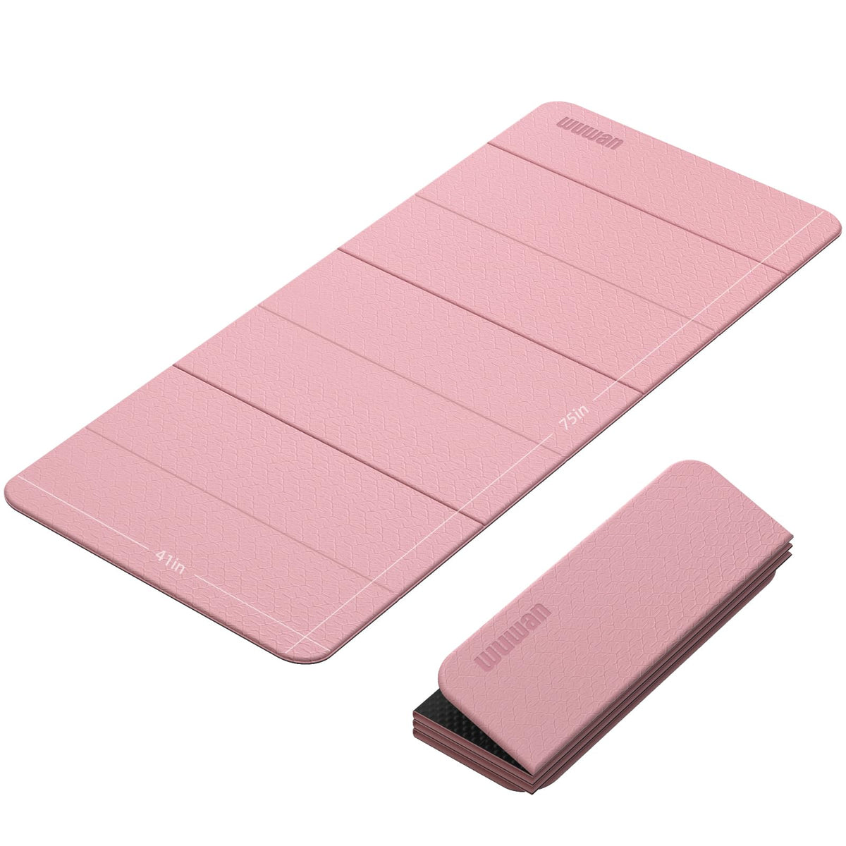 Foldable TPE Yoga Mat Thick 10mm (Pink)