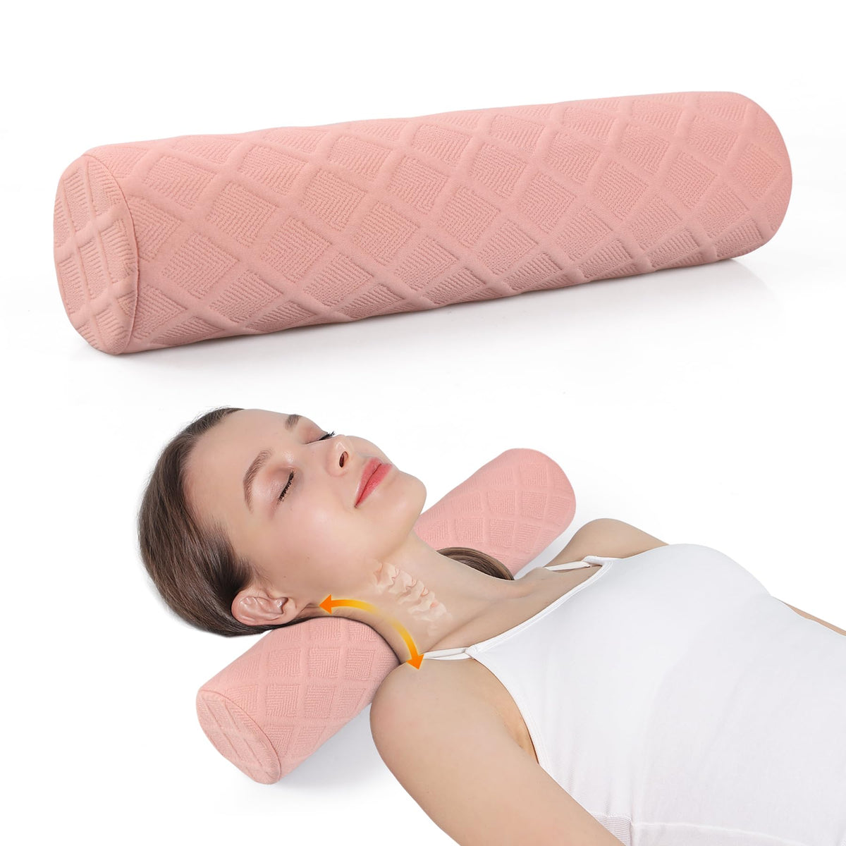 Cervical Roll Pillow (Pink / Medium - 3.9" H)