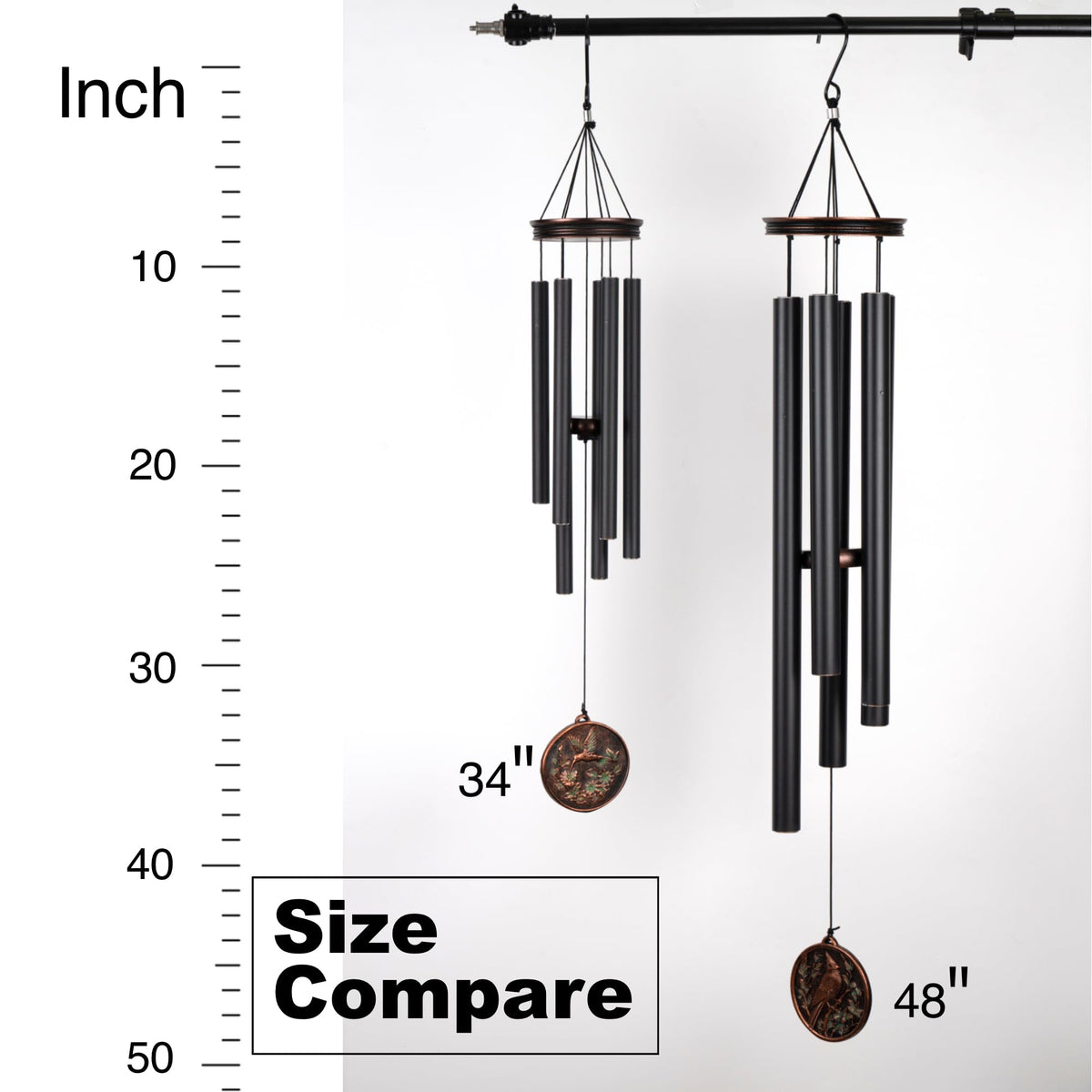 Large Wind Chimes for Outside Deep Tone (34" Hummingbird)