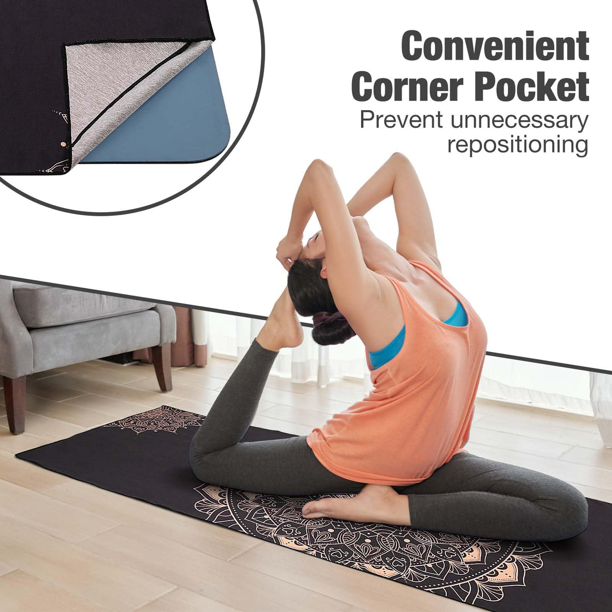 Yoga Towel Non (Black Gold)