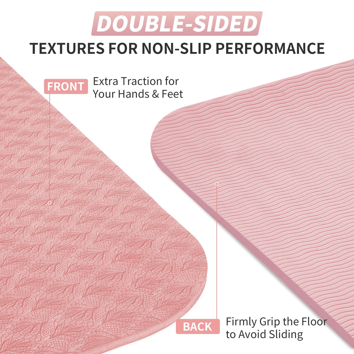 TPE Yoga Mat Non (Pink / 72*24*0.24 inch)