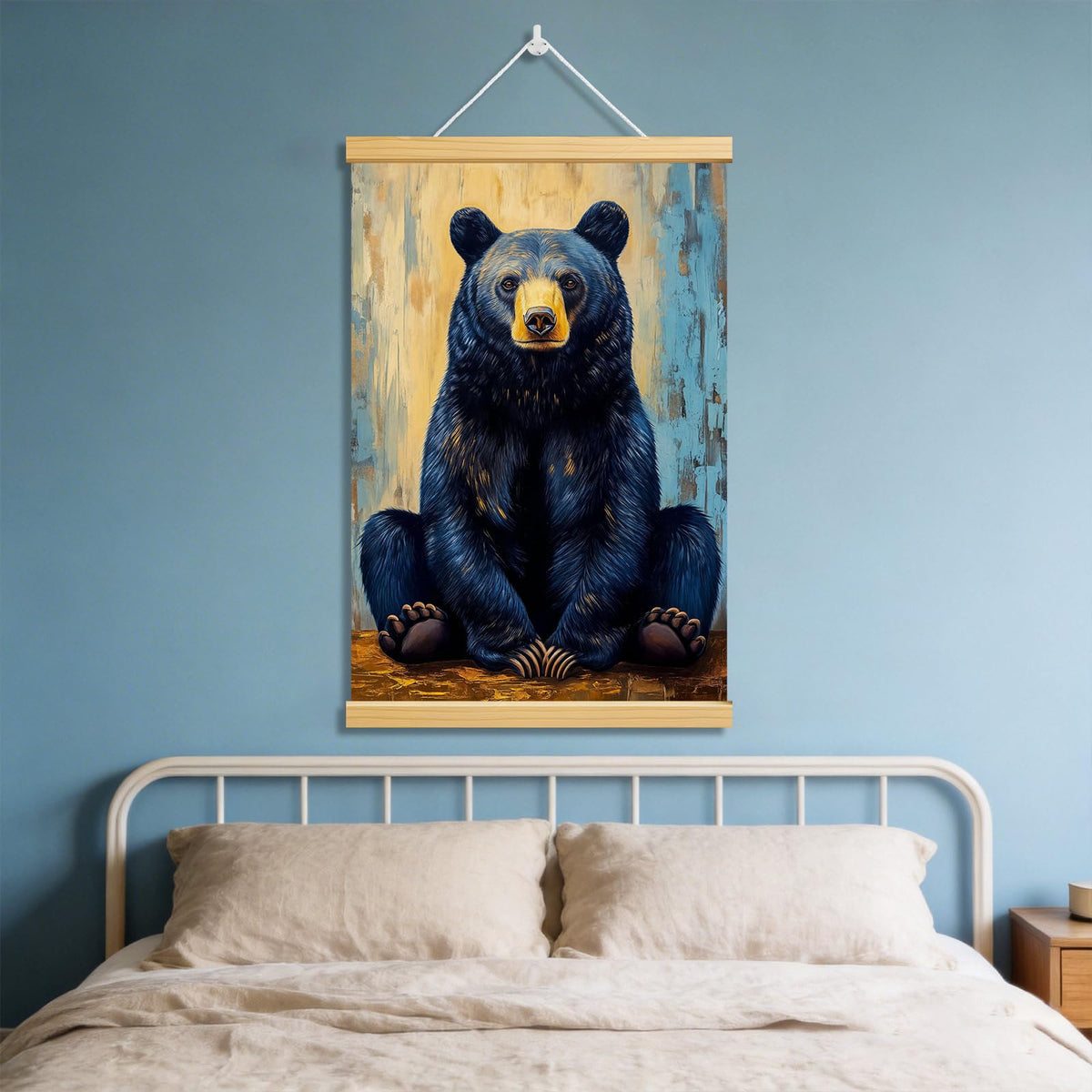 Black Bear Canvas Wall Scroll (Black)