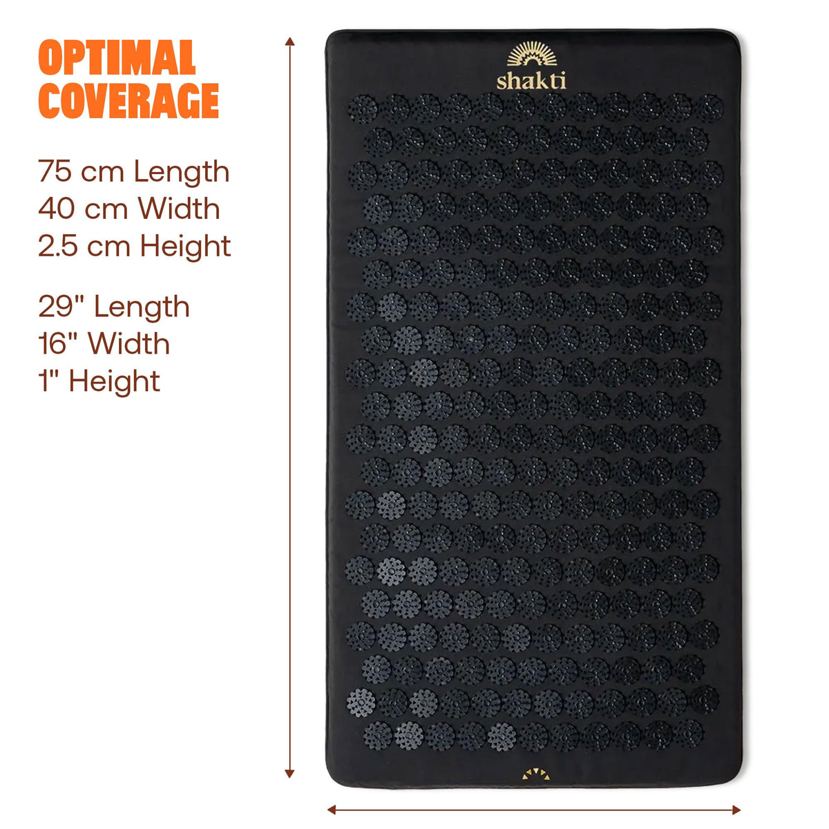 Acupressure Mat for Tension Release (Level 2 / Premium-black)