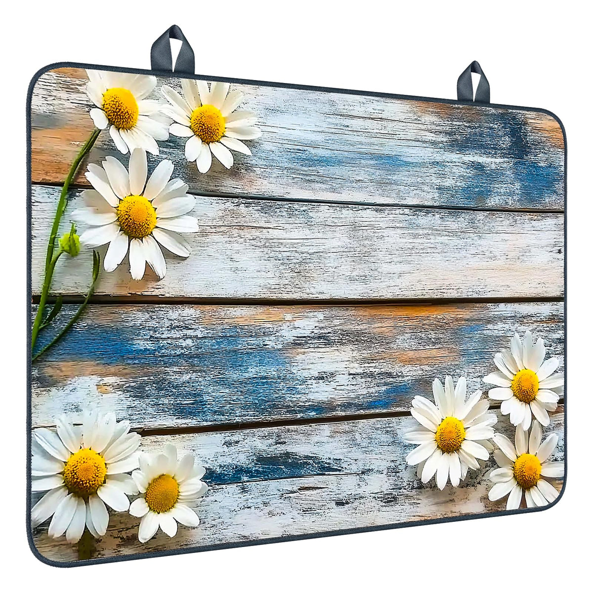 Blue Wood Daisy Stove Cover Diatom Mud 28.65x20.47 In (YBX99915)