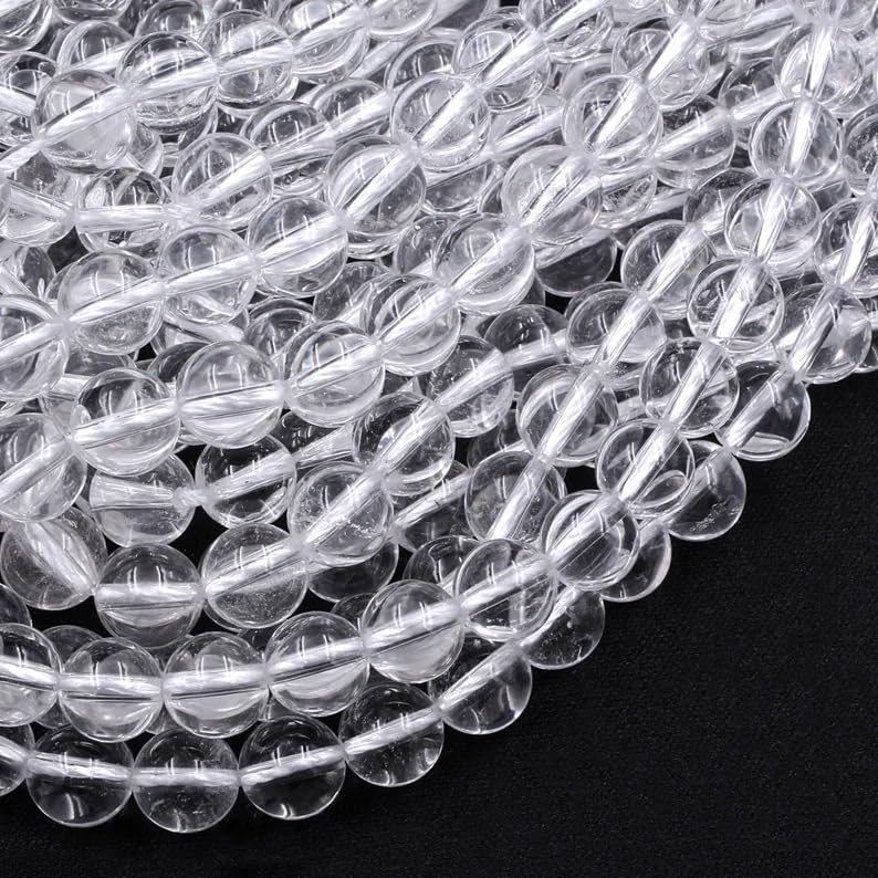116 Pcs Clear Quartz Beads for Jewelry Making 6 MM Clear Quartz Gemstones Loose Stone Beads (Clear Quartz / 6MM, 116-120pcs)
