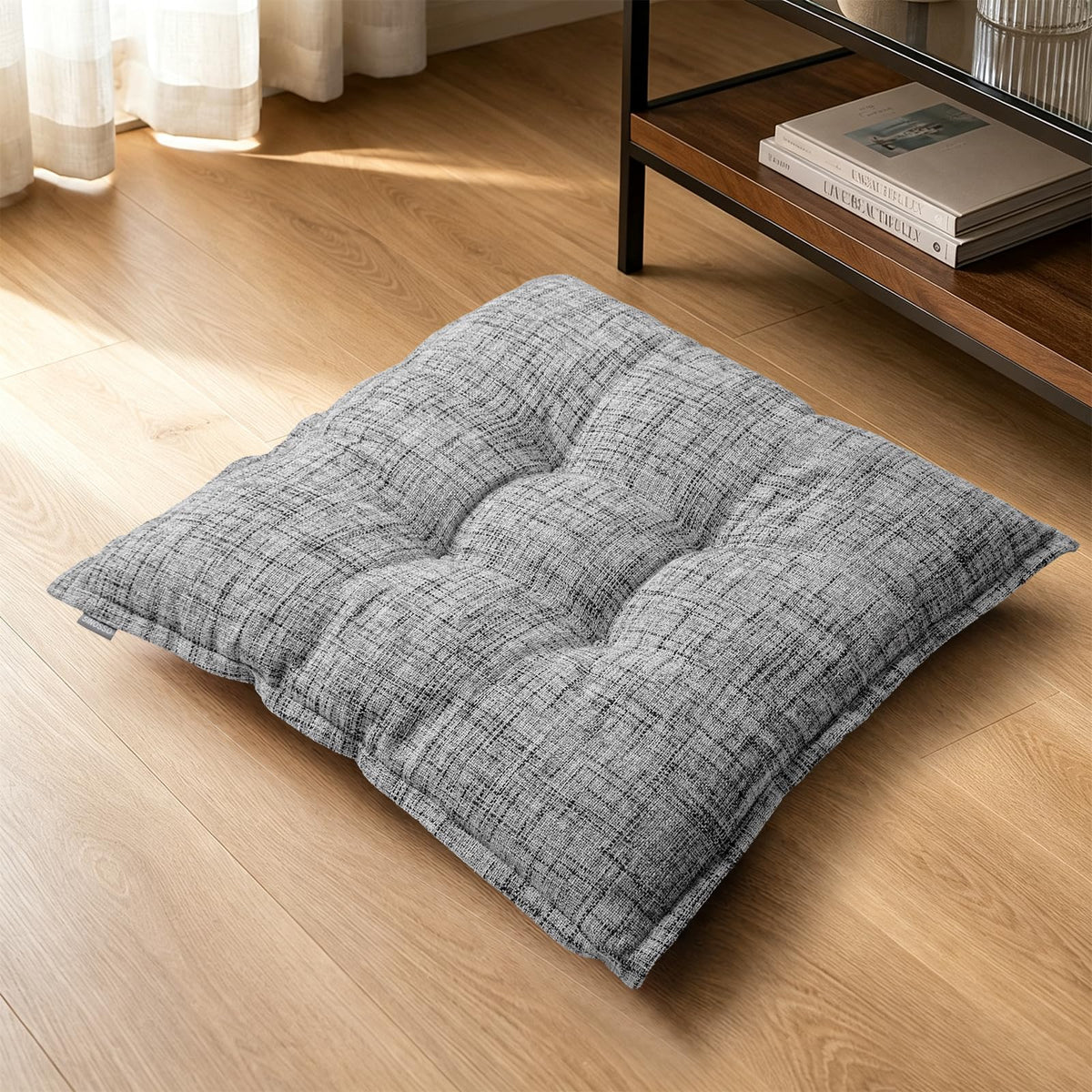 SINSOSSO Large Floor Pillow 22" (White-gray)