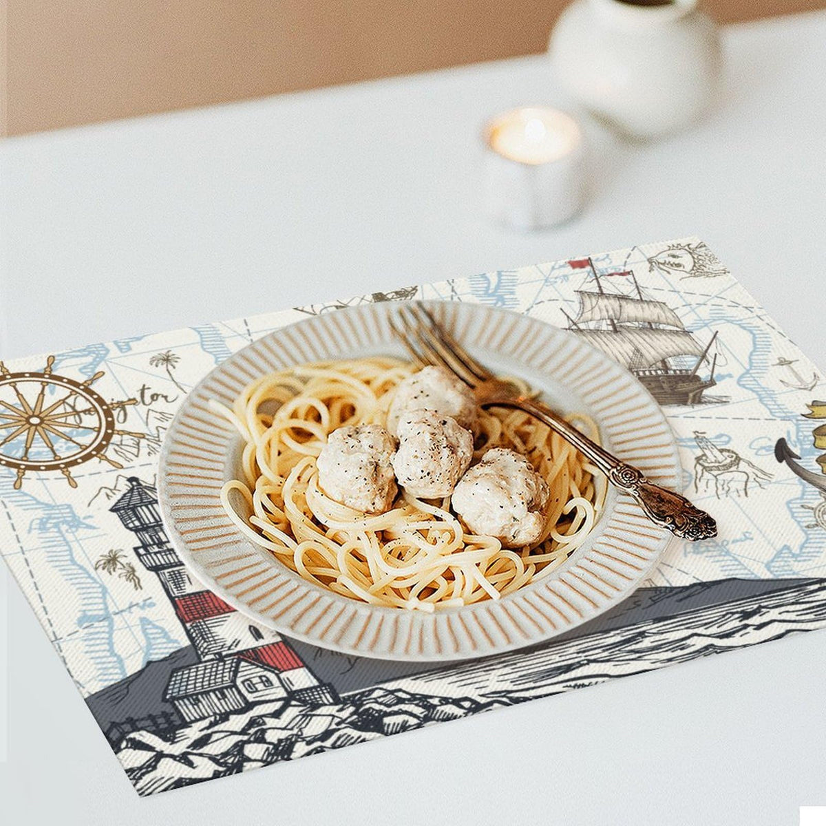 Nautical Placemat Set of 6 (Coastal-7 / 6pcs)
