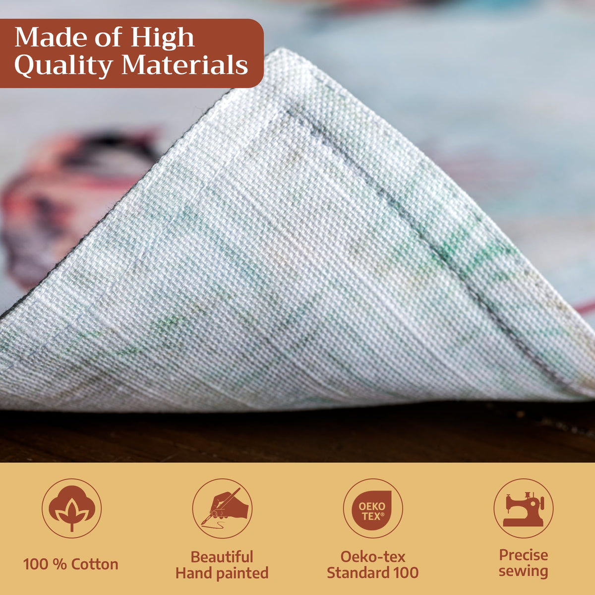 Placemats Set of 4 Reusable 100% Cotton (094 - Flying Birds / 13" X 19" (Pack of 4))