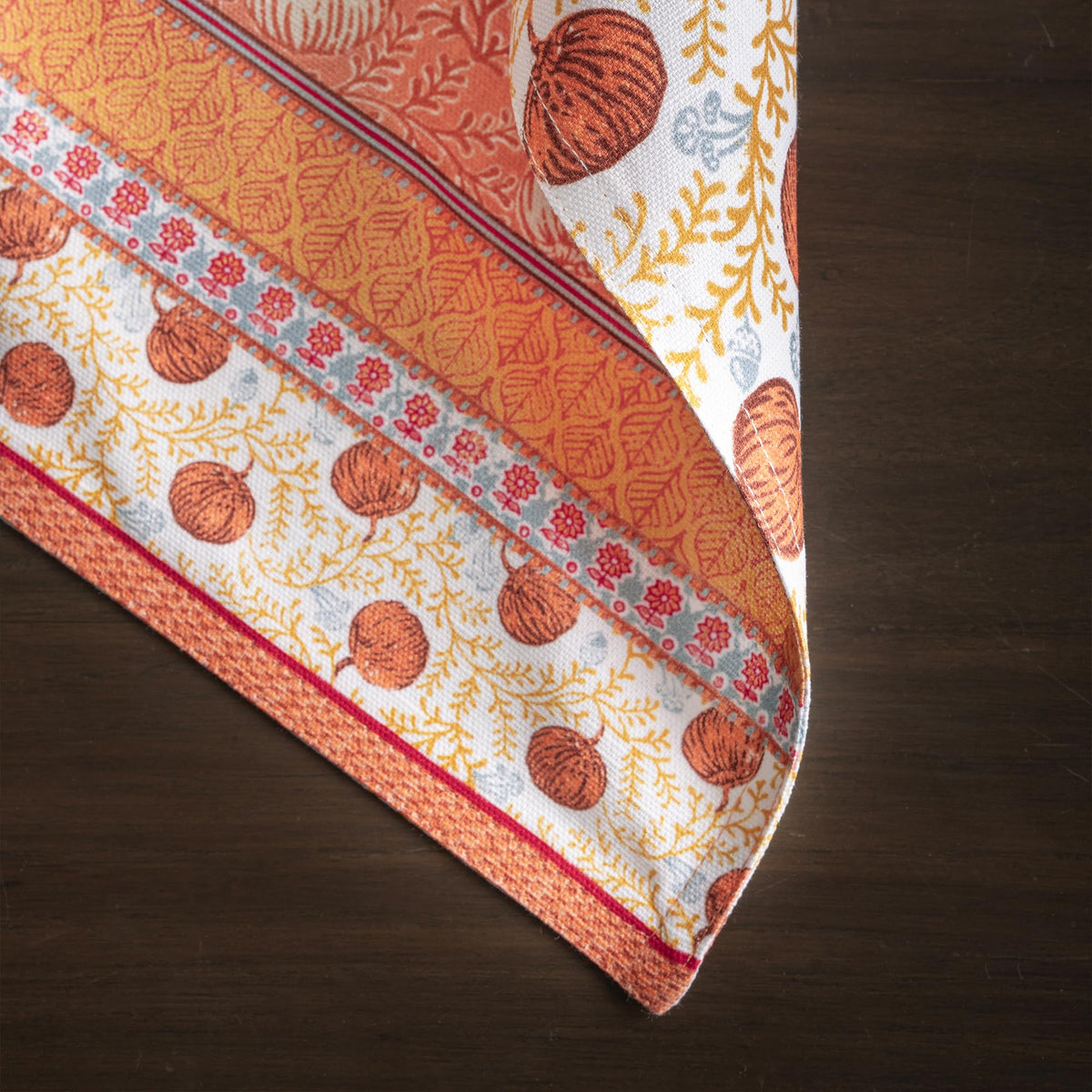 Placemats Set of 4 Reusable 100% Cotton (052 - Harvest Festival / 13" X 19" (Pack of 4))
