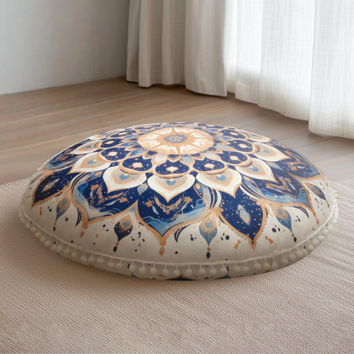 Meditation Cushion 32 Inch Round (Blue / X-Large)