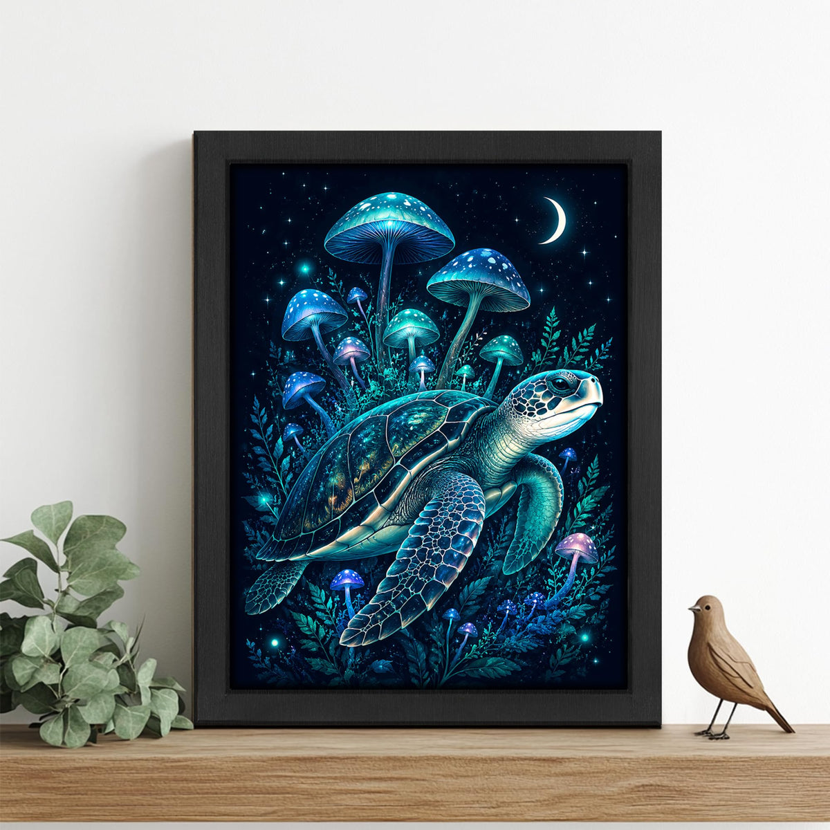 Fantasy Sea Turtle Decor Wall Art (Wall Art Framed 62 / 24"L x 16"W)