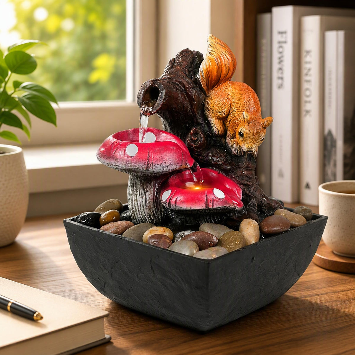 Indoor Resin Statue Desktop Fountain Indoor (Colorful Fountains)