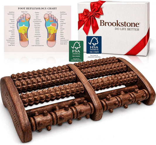 Foot Massager Roller Plantar Fasciitis Pain Relief (Walnut)