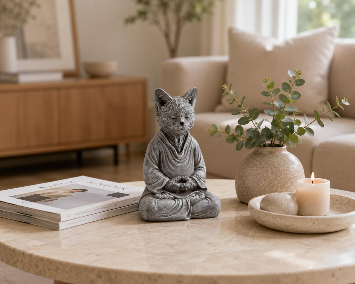 7 Inch Zen Meditation Cat Statue