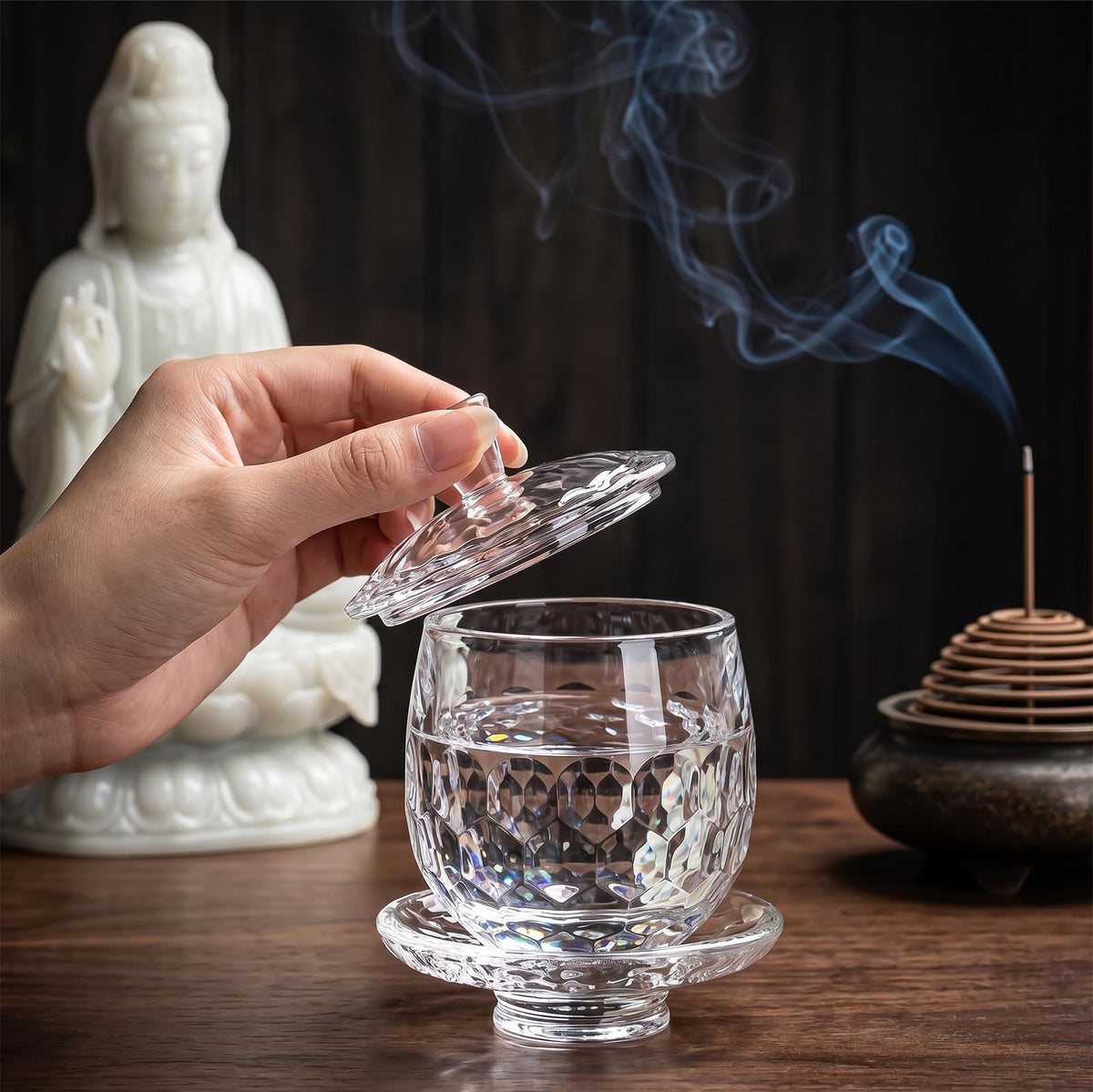 Buddha Water Cup (1pc Clear Glass Cup)