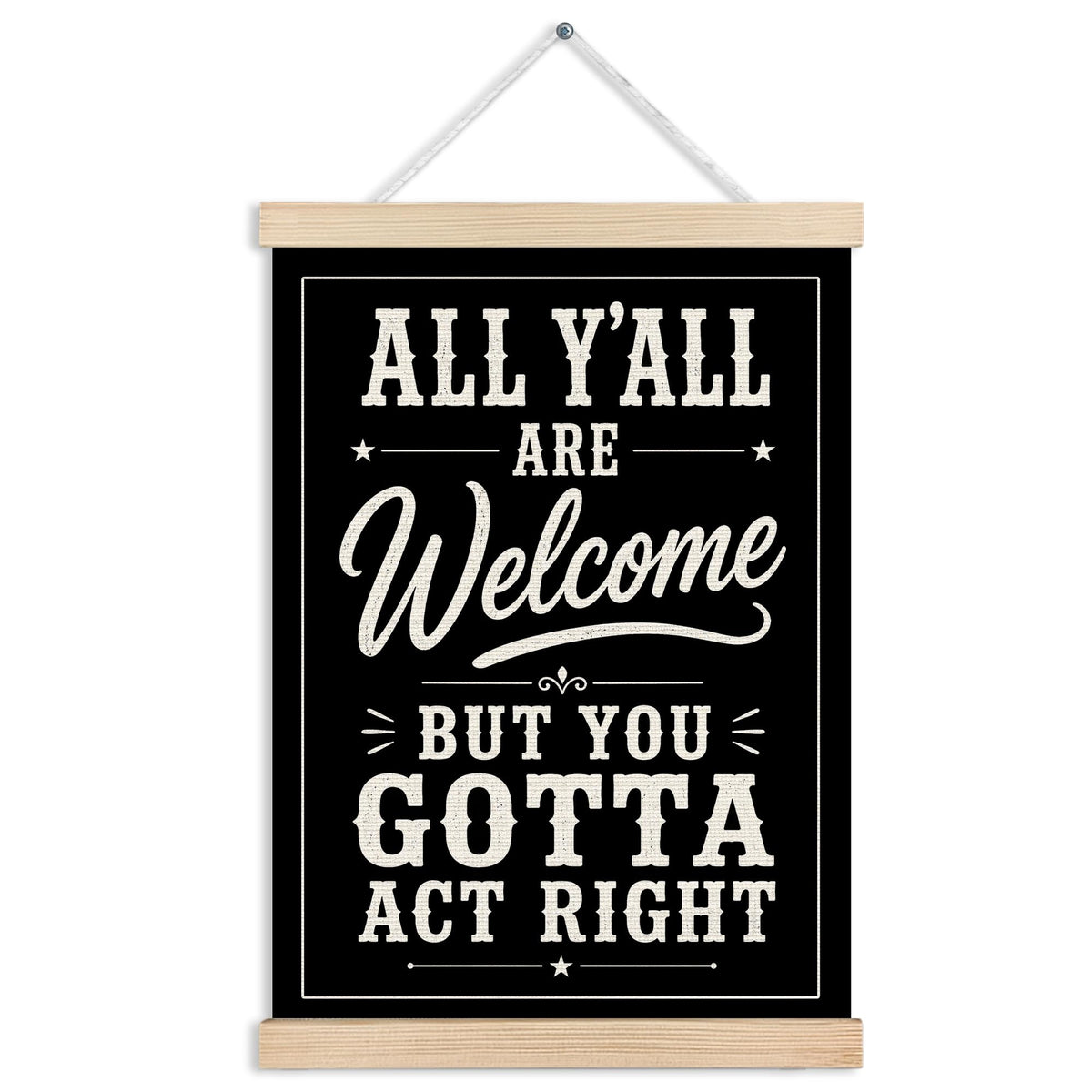 Funny Classroom Welcome Wall Art Hanging Poster 12x16 (Y'all-1)