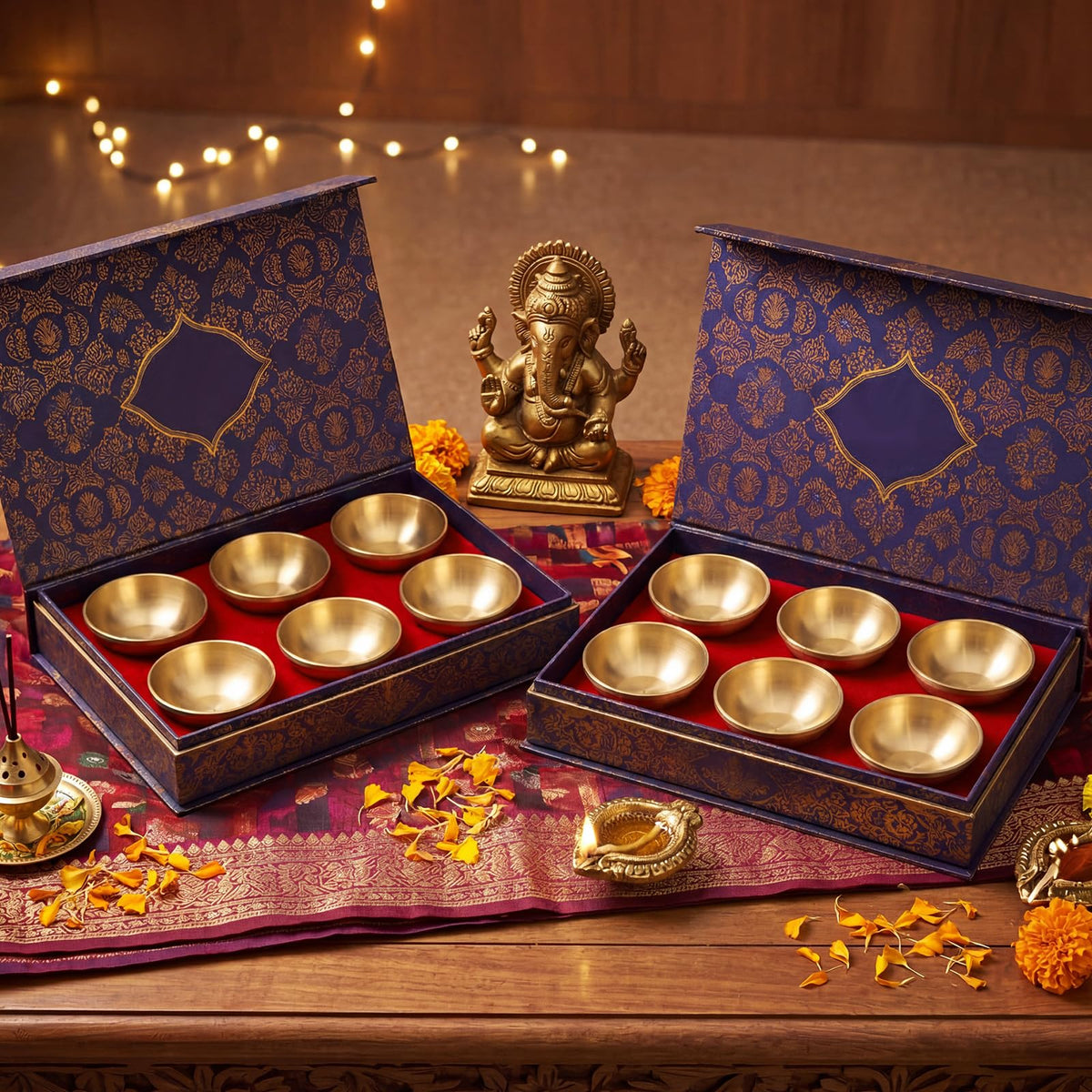 Diwali Pure Brass Bowl Navratri Return Gift (3.15 Inch)