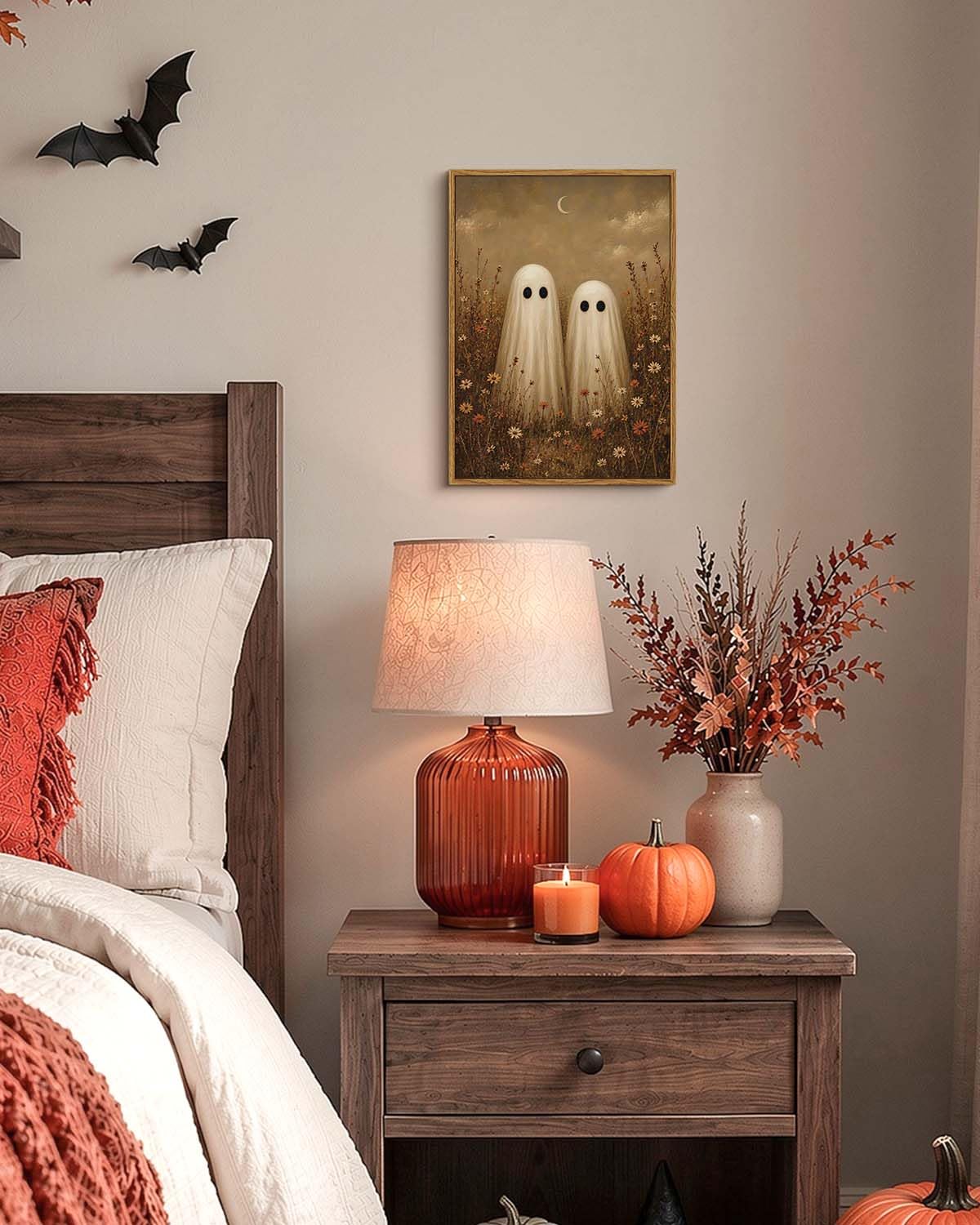 HARVEY Halloween Ghost Wall Art 12x16 (Ghost Pair / 16"L x 12"W)